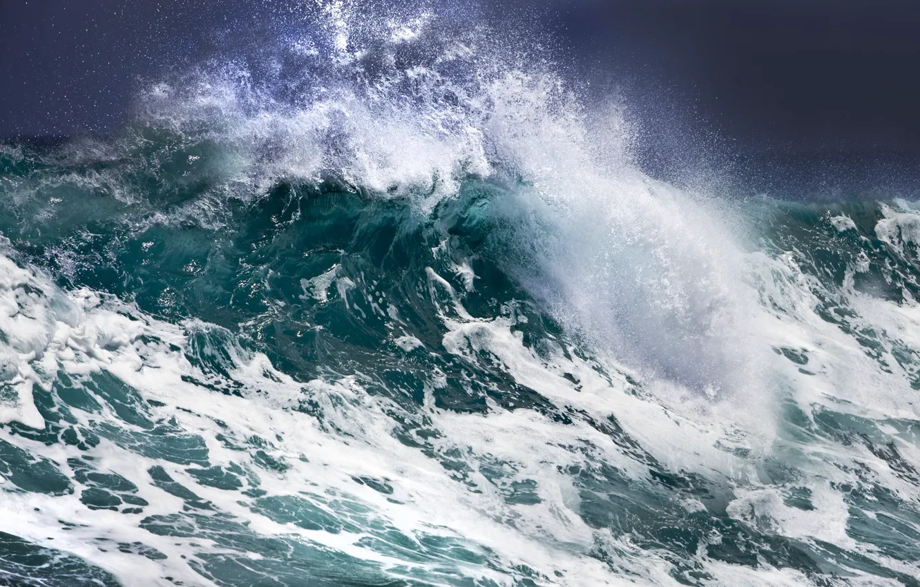 Photo wallpaper sea, wave, foam, squirt