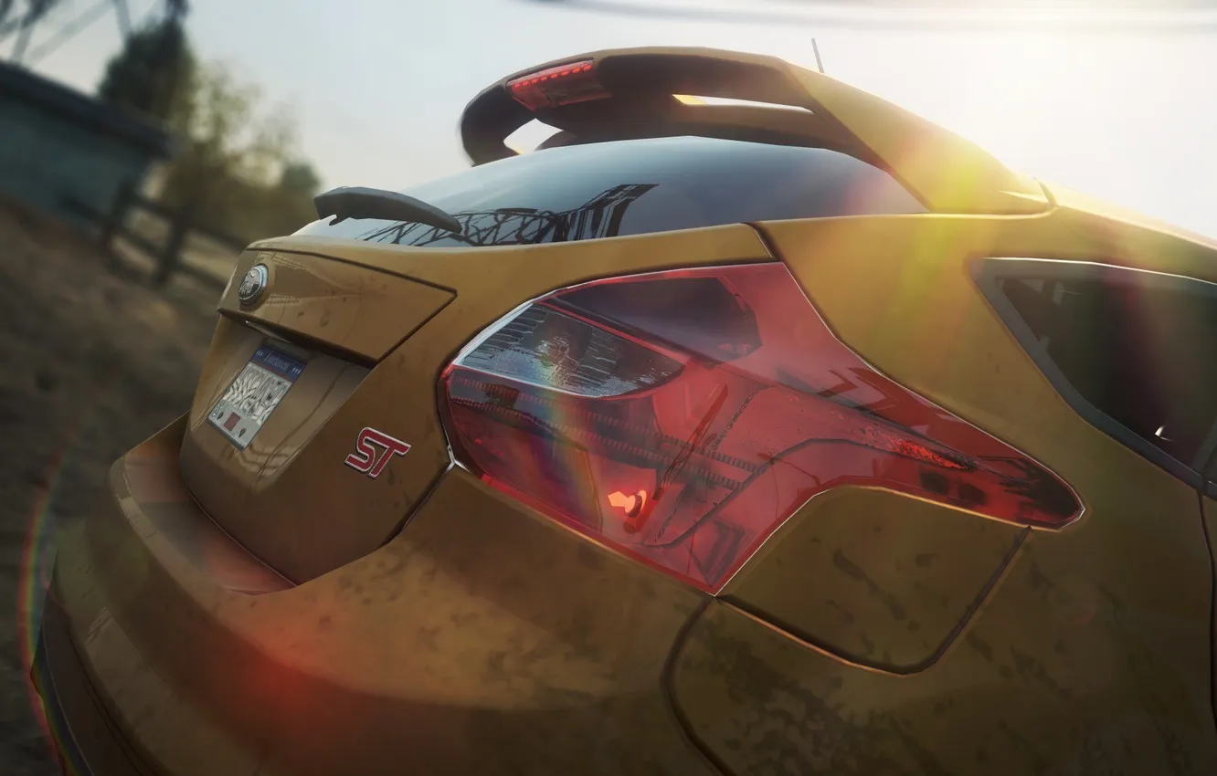 Photo wallpaper machine, dirt, reflections, need for speed most wanted 2, FORD FOCUS ST