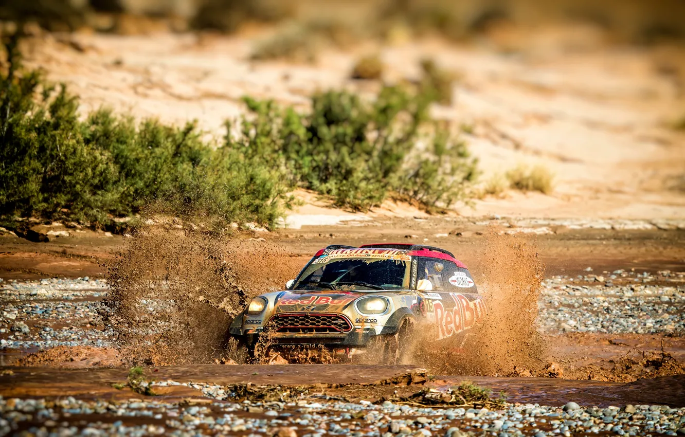 Photo wallpaper Mini, Sport, Speed, Race, Dirt, Puddle, Squirt, Rally