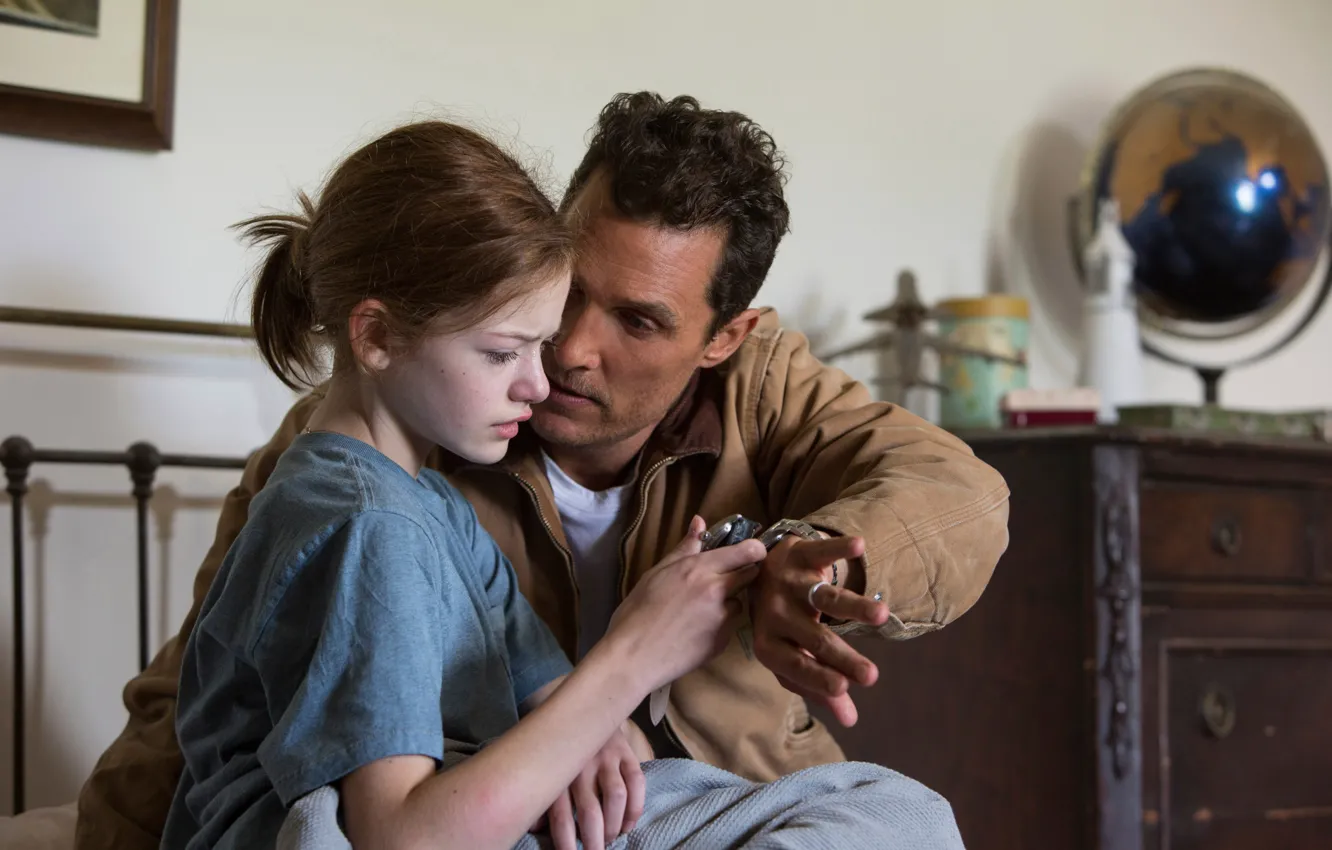 Photo wallpaper Matthew McConaughey, Interstellar, Mackenzie Foy