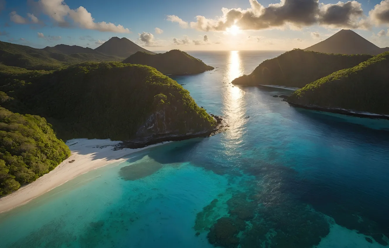 Photo wallpaper ocean, paradise, islands, tranquil