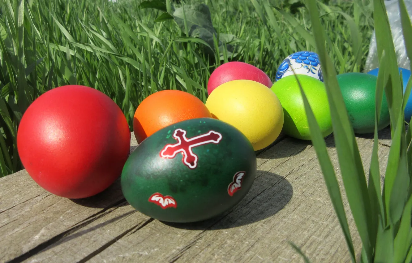 Photo wallpaper eggs, Easter, April, spring 2018, Meduzanol ©