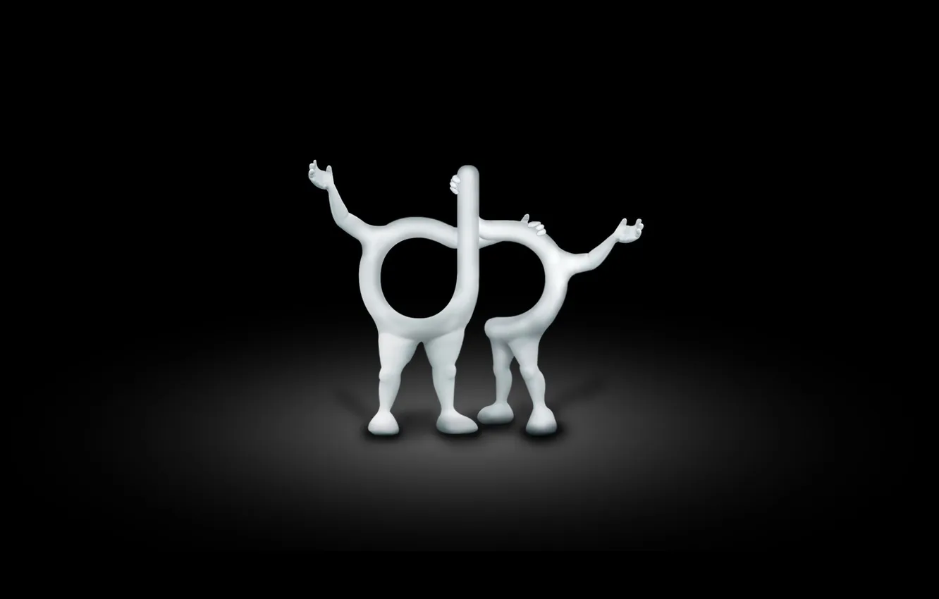 Photo wallpaper white, sign, black, friendship, symbol