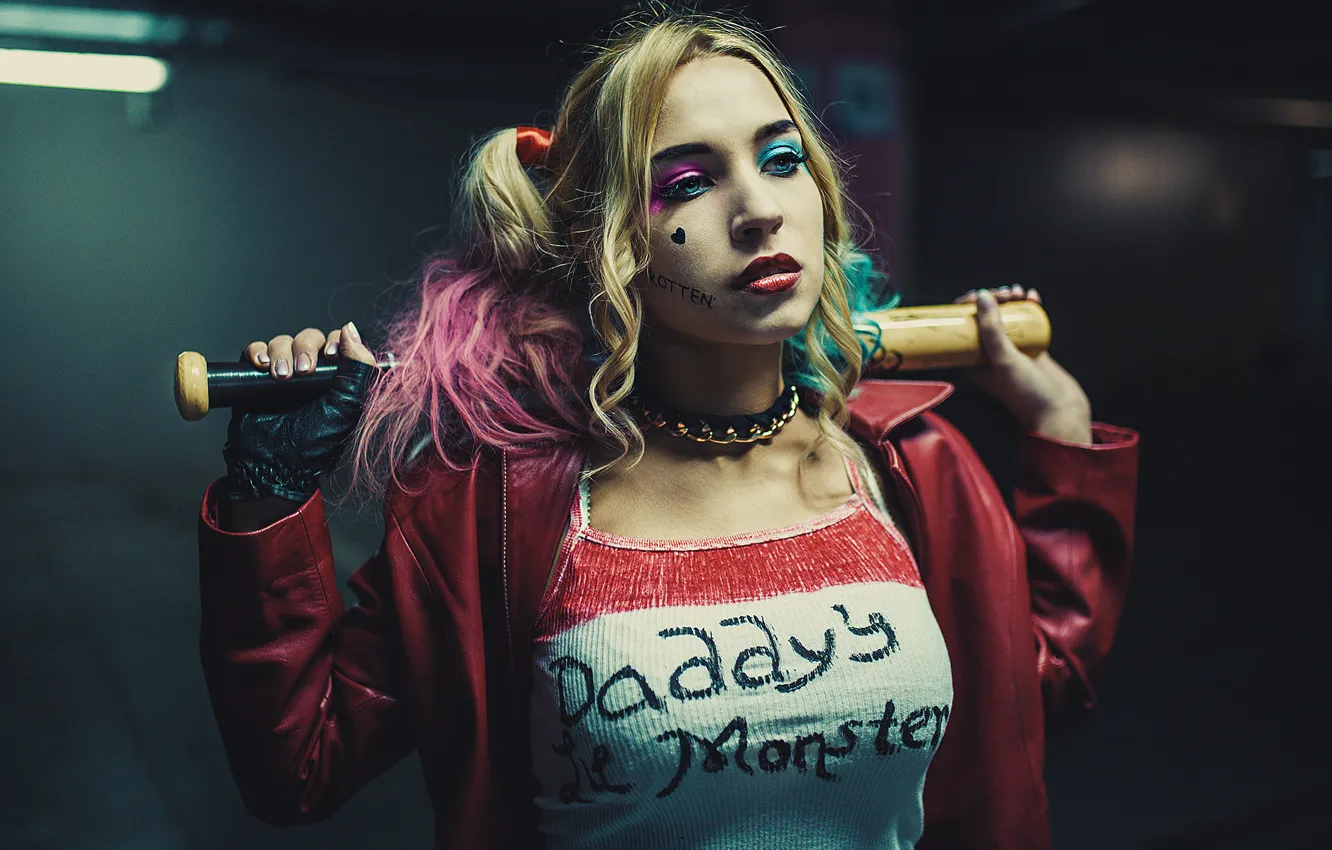 Photo wallpaper Beauty, View, Face, Harley Quinn, Cosplay, Suicide Squad