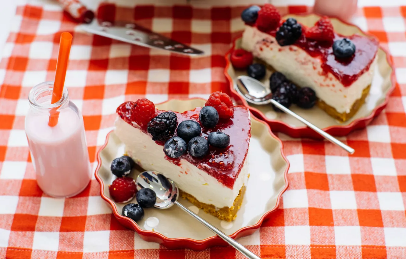 Photo wallpaper berries, cake, cakes, BlackBerry, blueberries, raspberry