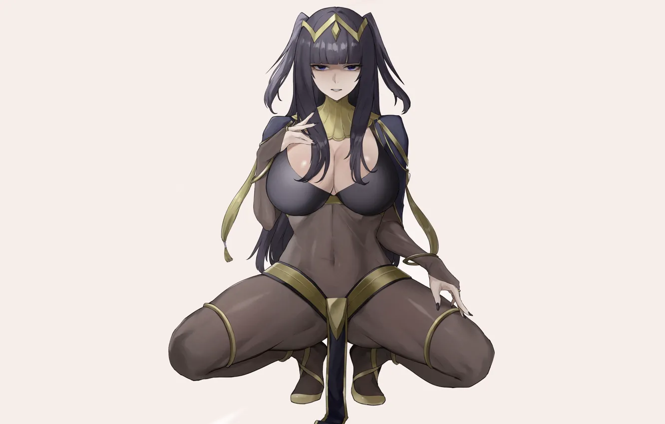 Photo wallpaper girl, hot, sexy, black, boobs, anime, breasts, babe