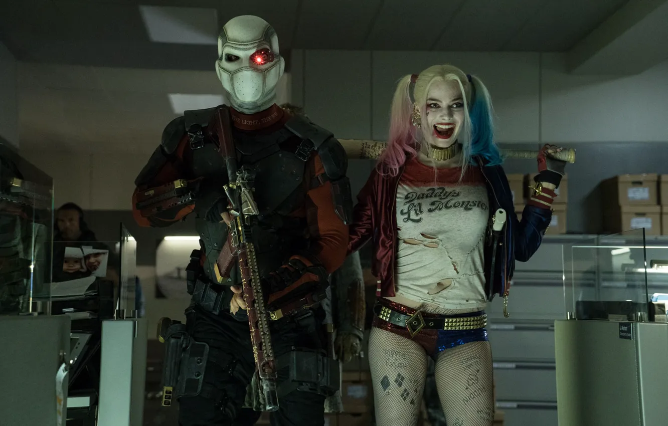 Photo wallpaper Harley Quinn, Deadshot, Margot Robbie, Suicide Squad, squad, Suicide squad, Deadshot