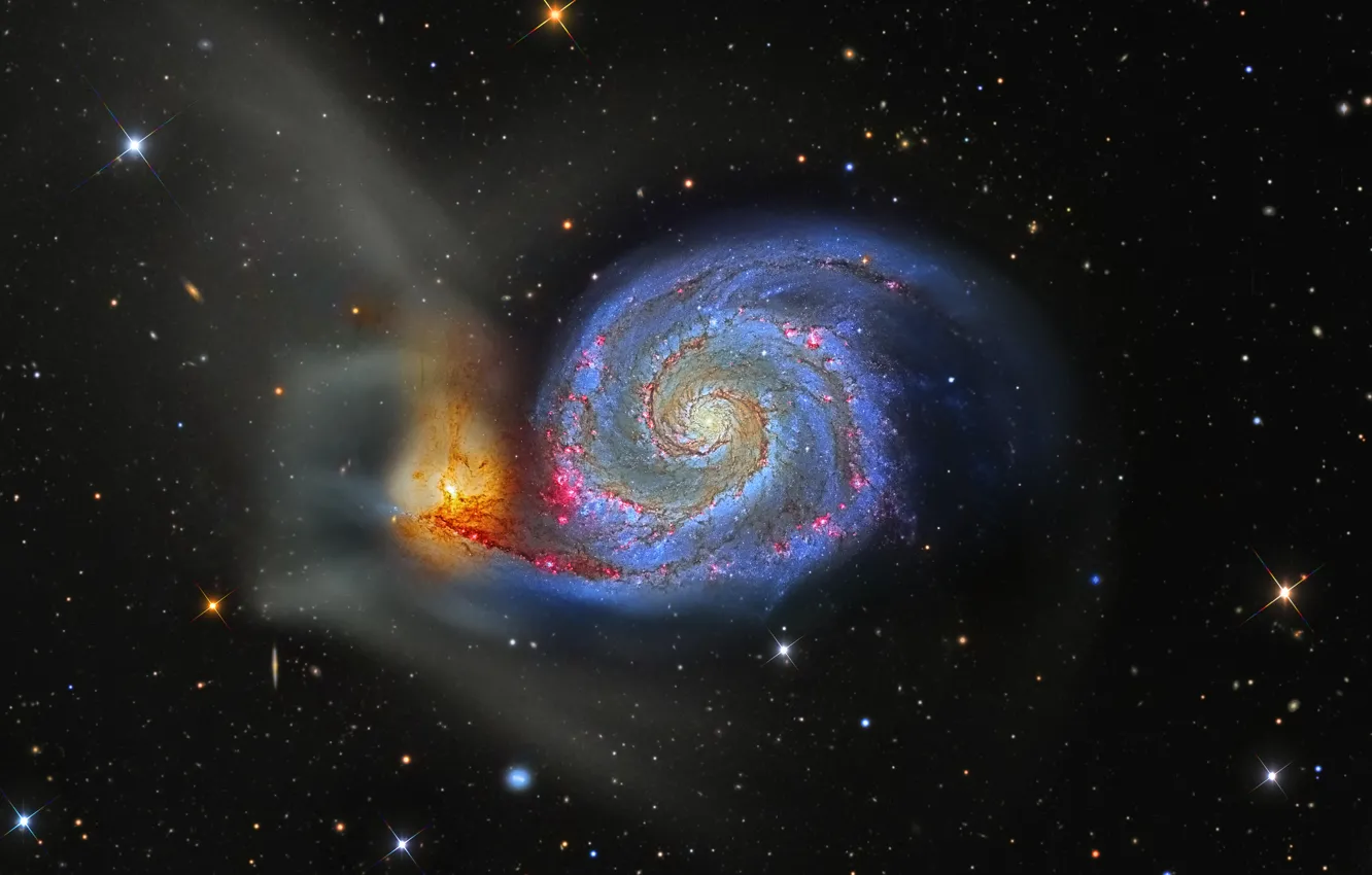 Photo wallpaper galaxy, whirlpool, The Dogs Of War, M 51, in the constellation