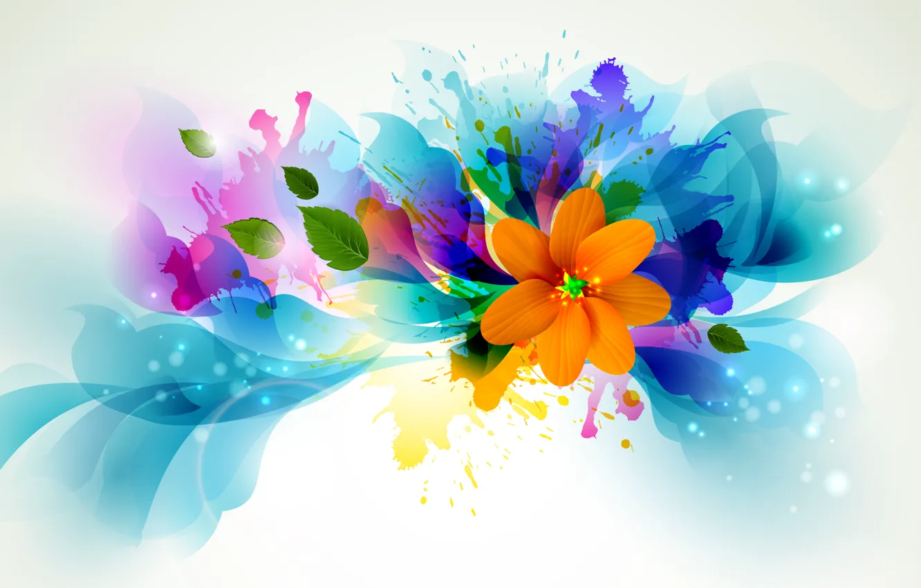 Photo wallpaper flower, line, squirt, petals, brightness