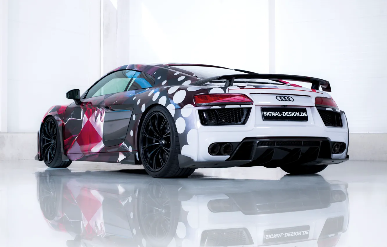 Photo wallpaper supercar, Audi R8, rear view, 2018, ABBOT, Signal Design
