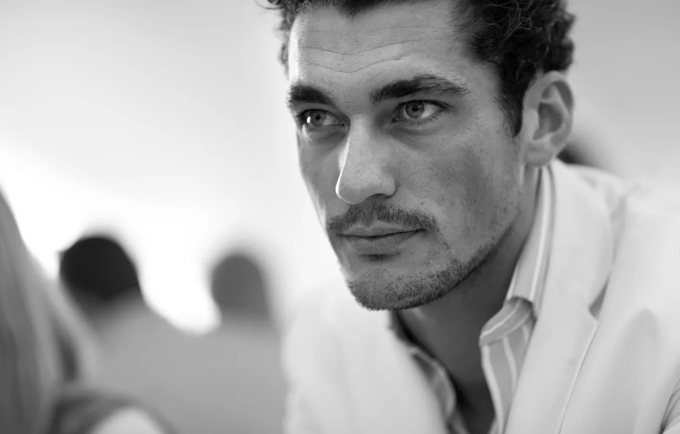 Photo wallpaper mustache, look, model, bristles, David Gandy, David Gandy