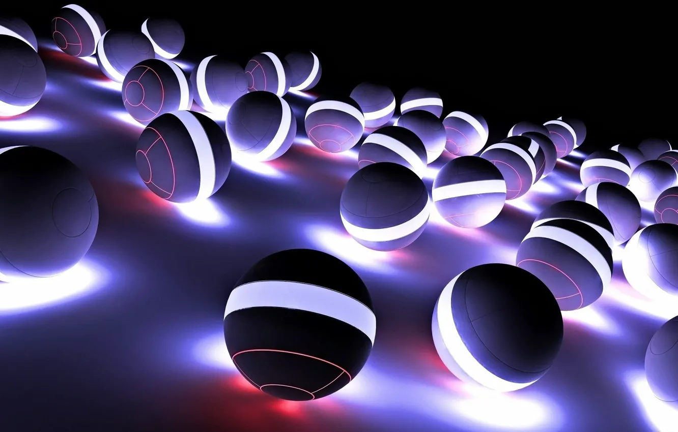 Photo wallpaper light, balls, a lot
