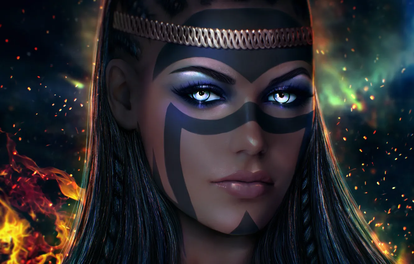 Photo wallpaper look, girl, face, The Elder Scrolls Online