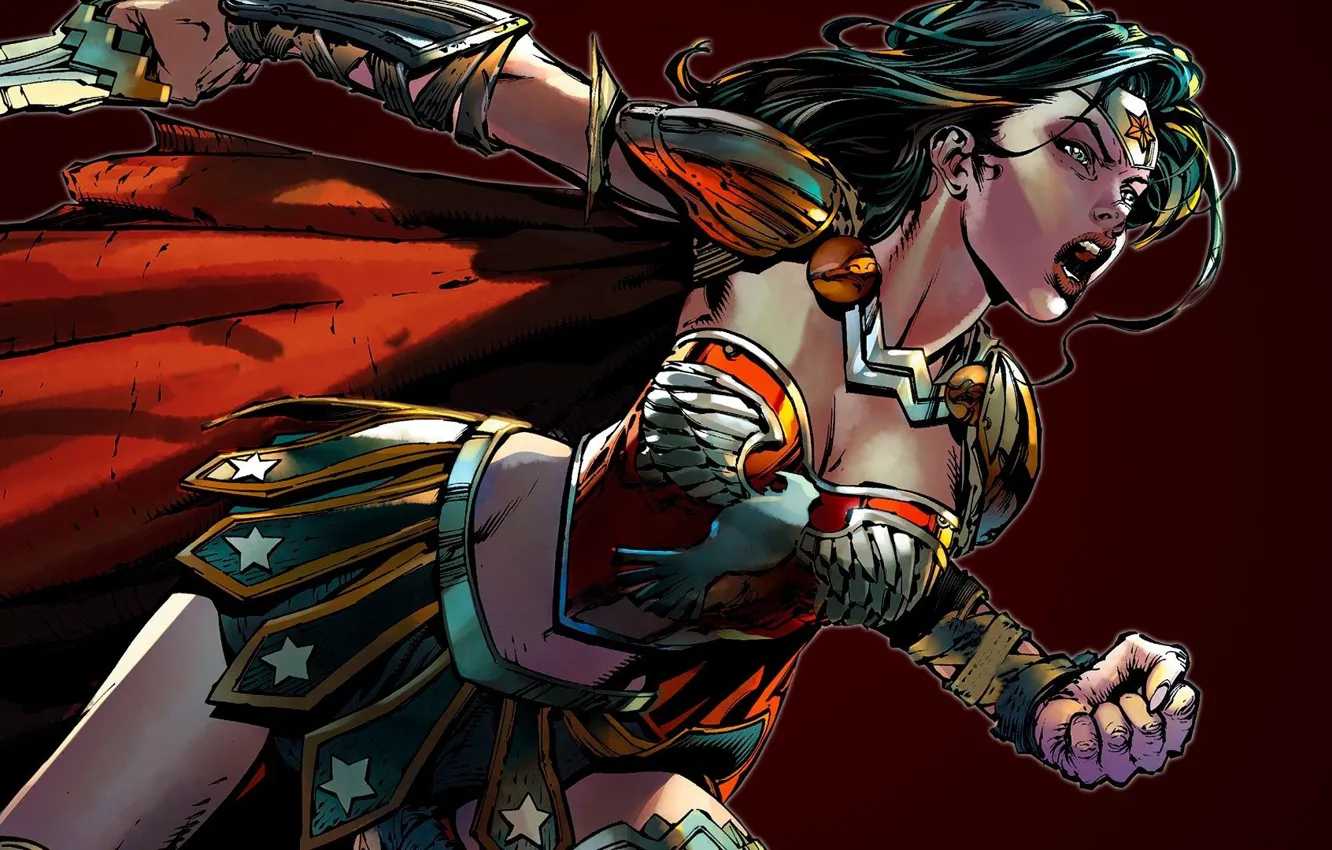 Photo wallpaper sword, fantasy, Wonder Woman, weapon, comics, artwork, superhero, warrior