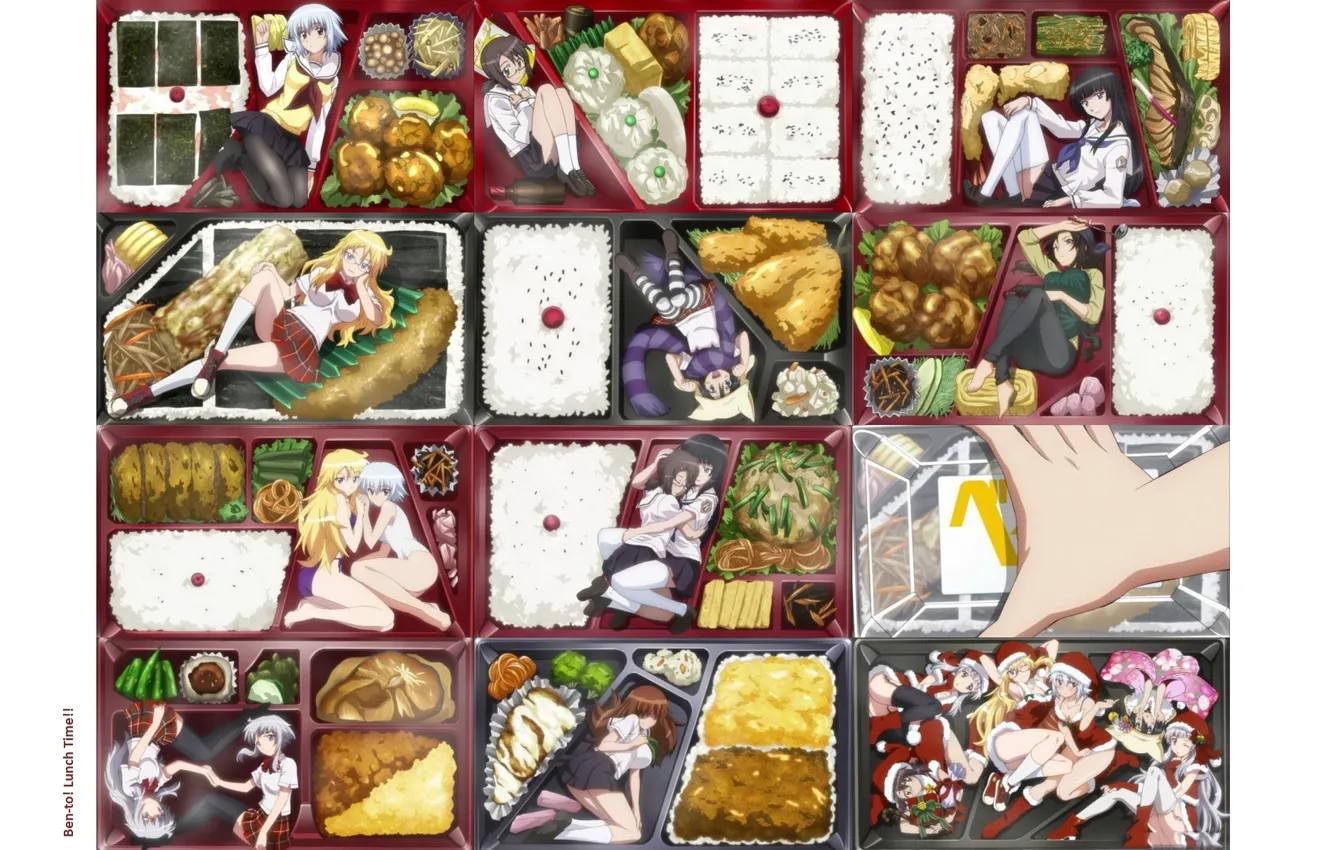 Photo wallpaper box, figure, Schoolgirls, lunch, sailor, snacks, ben-to, Hana Oshiroi