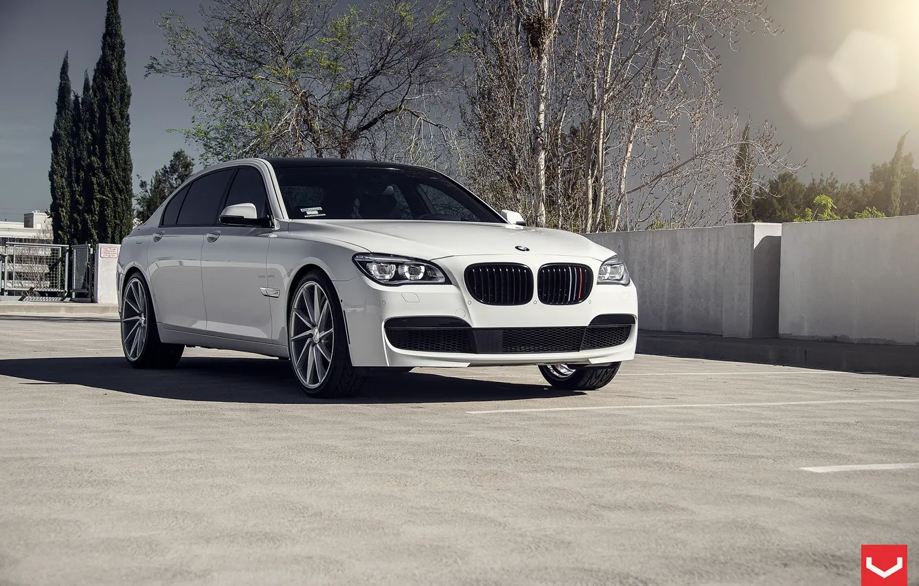 Photo wallpaper BMW, White, BMW, 7 Series, Vossen, CVT Wheels