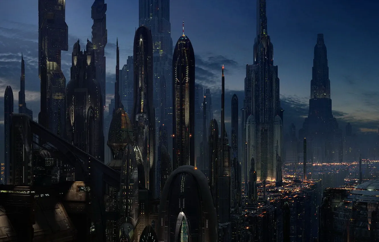 Photo wallpaper future, skyscrapers, The city