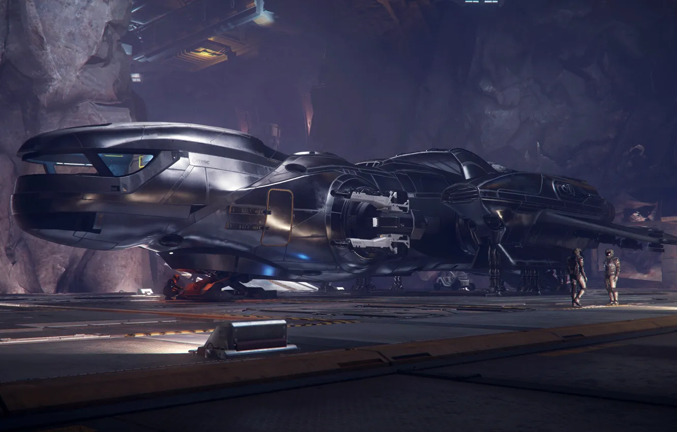 Photo wallpaper shelter, landing, spaceship, starship