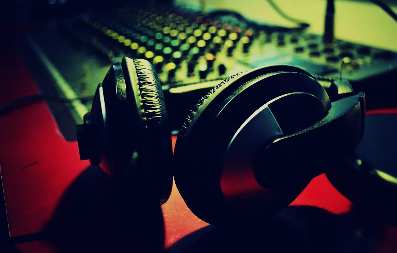 Photo wallpaper music, blur, headphones, sound, hi-tech