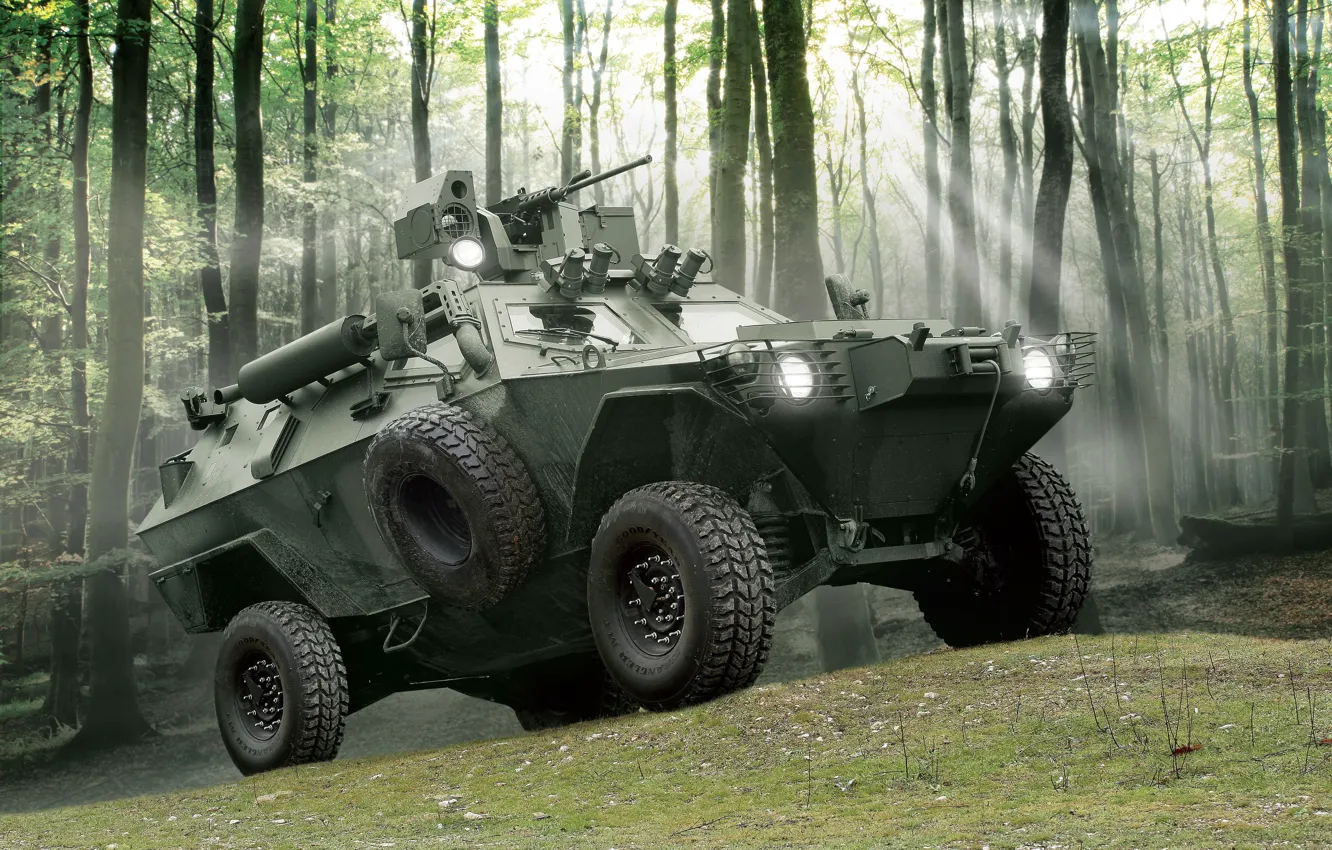Photo wallpaper forest, 4x4, military vehicle, Otokar Cobra
