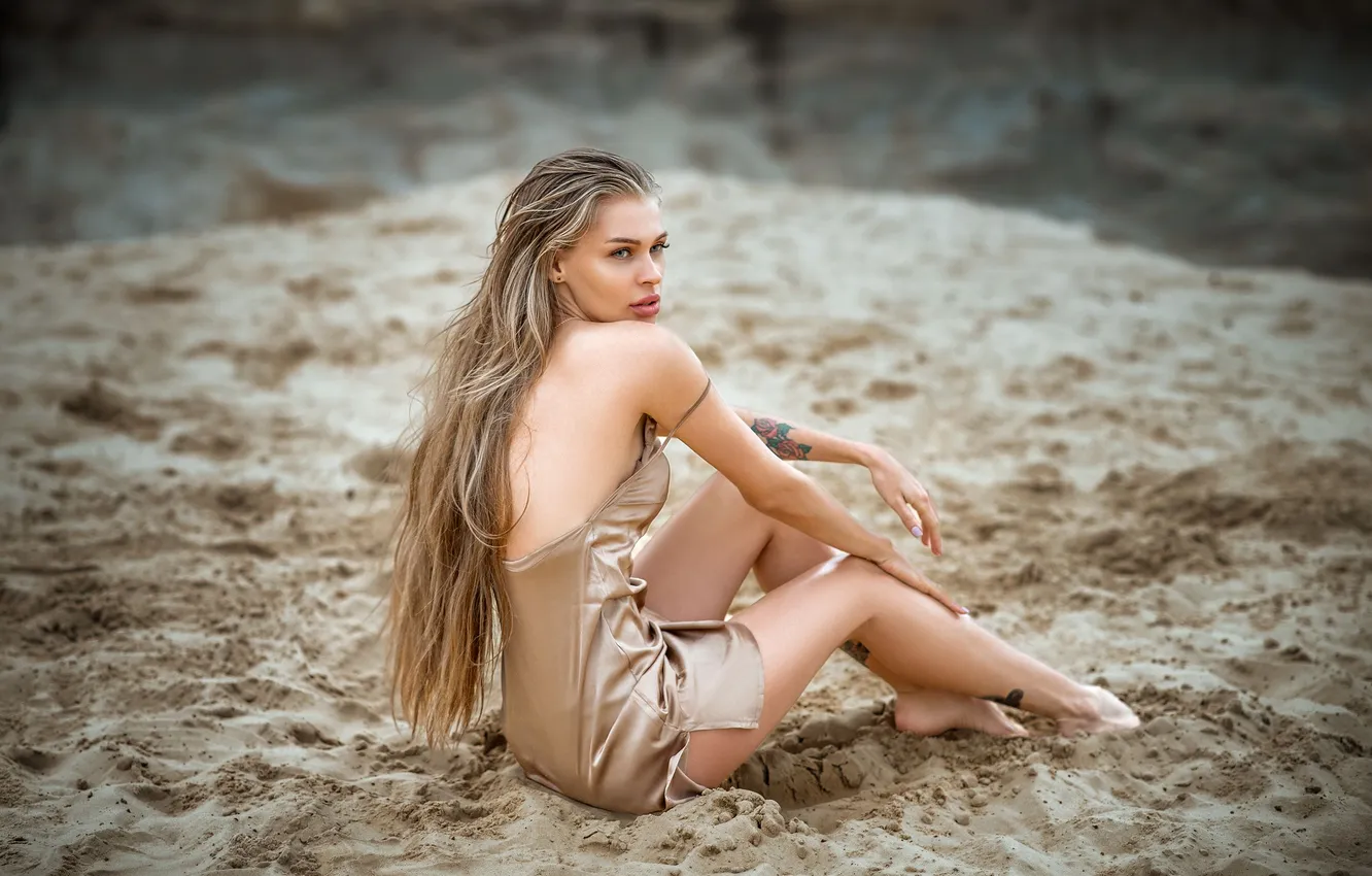 Photo wallpaper feet, figure, tattoo, blonde, Irina, Stanislav Maksimov