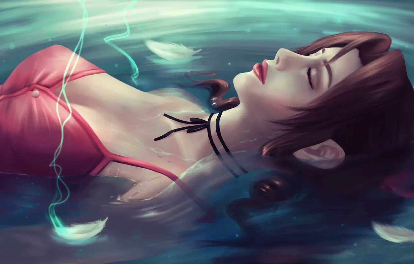Photo wallpaper water, girl, Final Fantasy 7, Final Fantasy VII