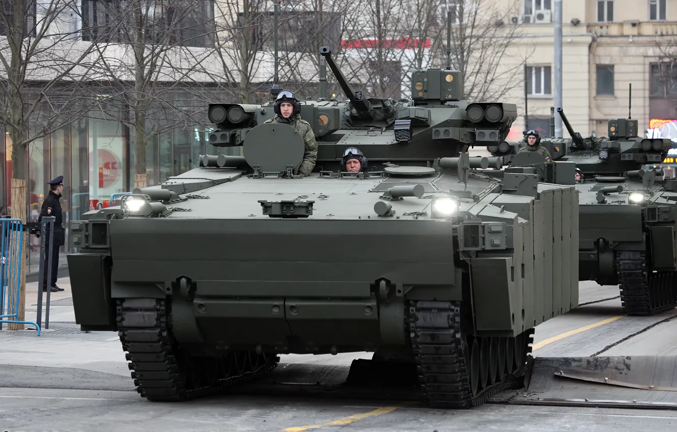 Photo wallpaper Moscow, May 9, BMP, Victory Parade, rehearsal, Kurganets-25