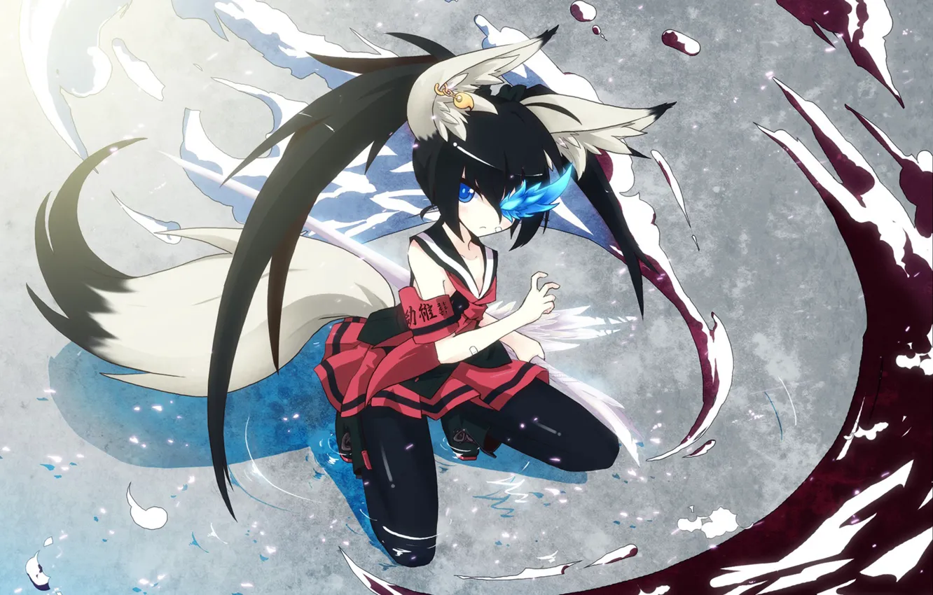 Photo wallpaper Anime, Black Rock Shooter, crossover, blade and soul, neko.