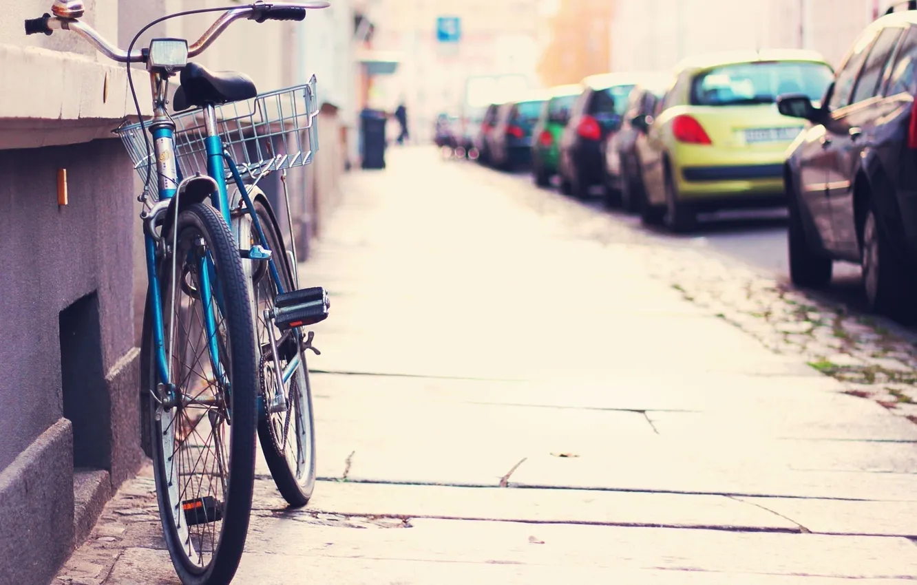 Photo wallpaper bike, the city, street