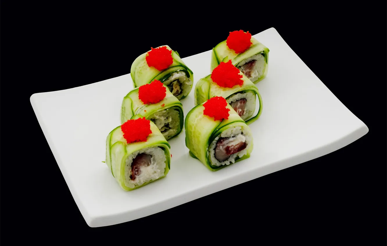 Photo wallpaper sushi, rolls, Japanese cuisine