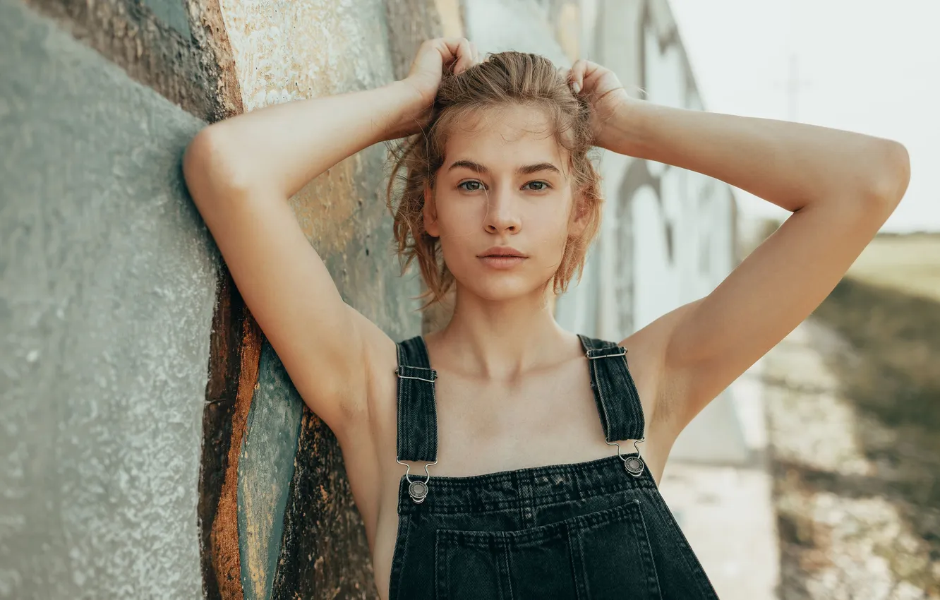 Photo wallpaper girl, model, blonde, jumpsuit, Roosso Alex