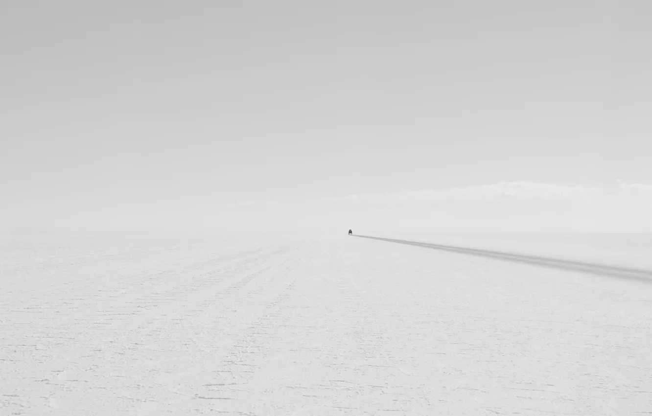 Photo wallpaper road, machine, minimalism