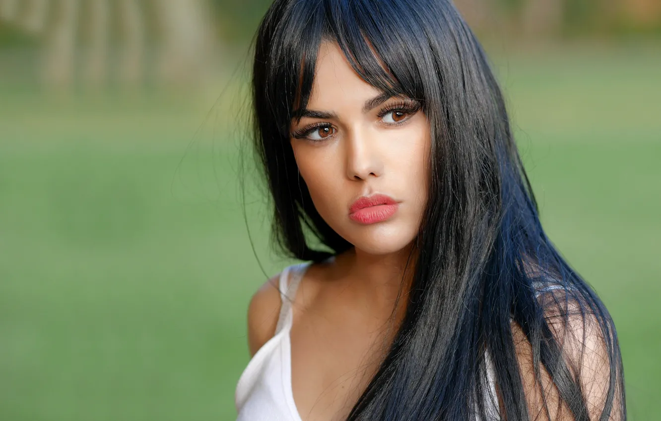 Photo wallpaper face, background, brunette, beauty