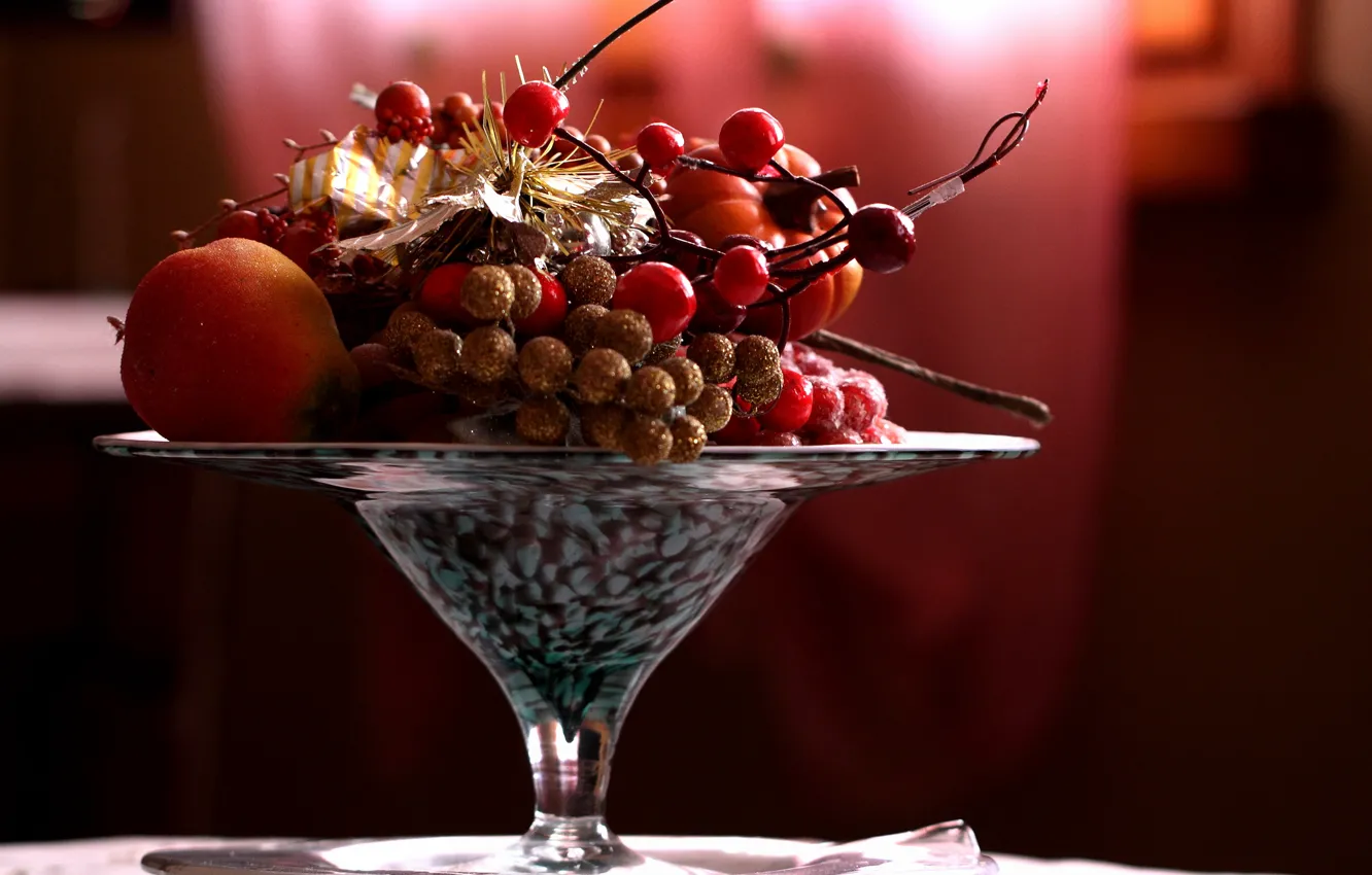 Photo wallpaper berries, vase, fruit, still life, glaze