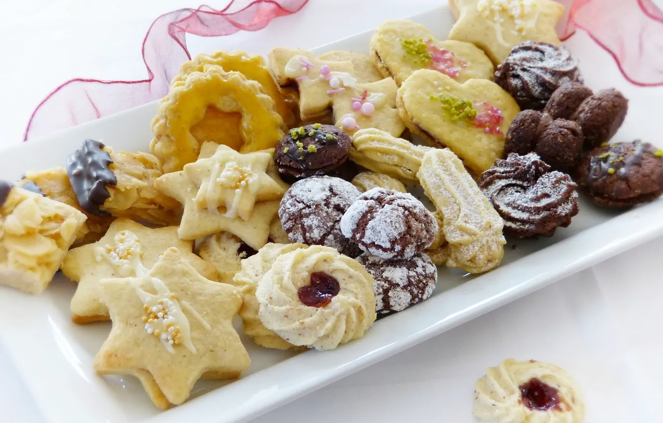 Photo wallpaper cookies, plate, cakes