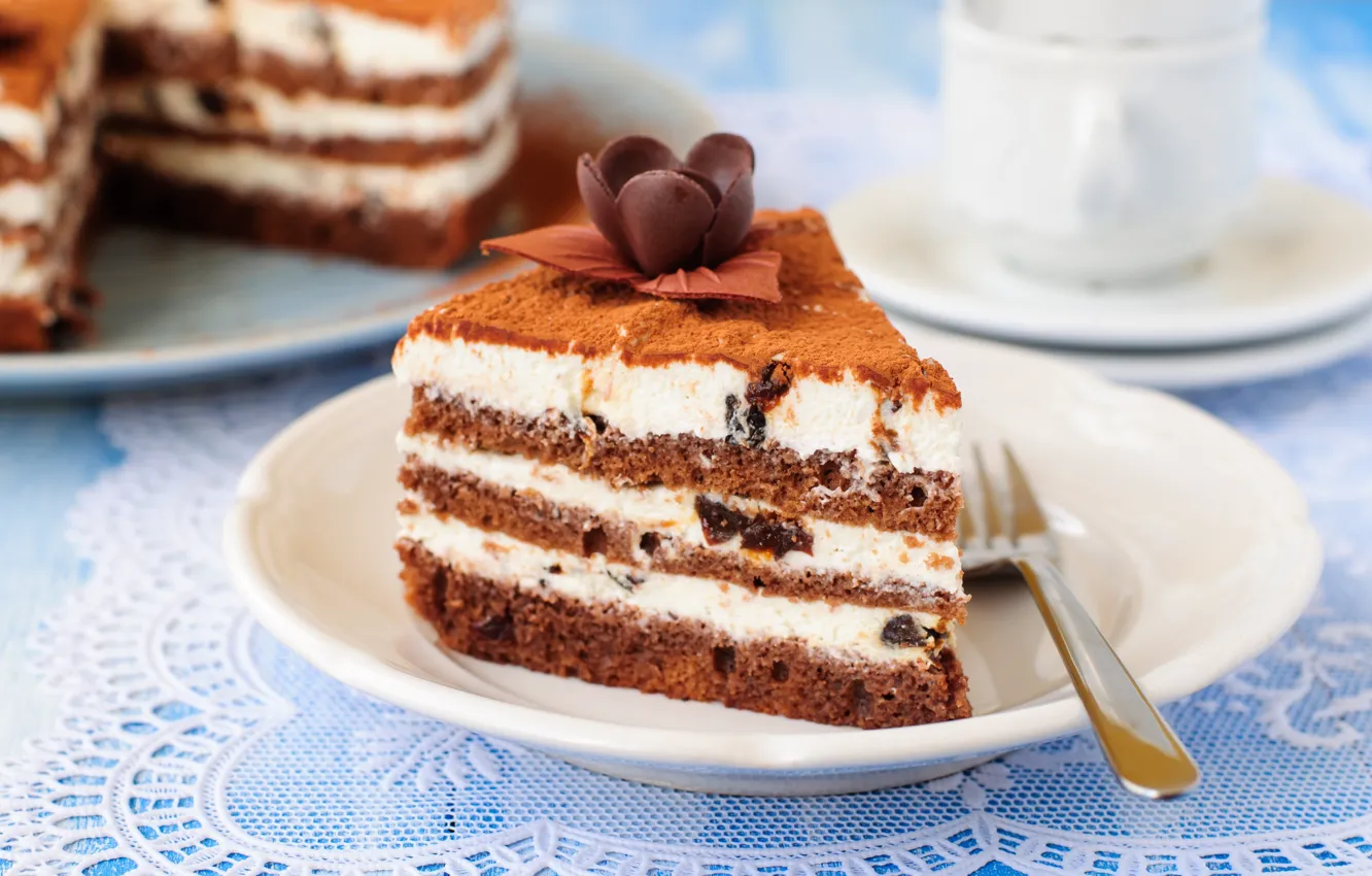 Photo wallpaper chocolate, cake, layers