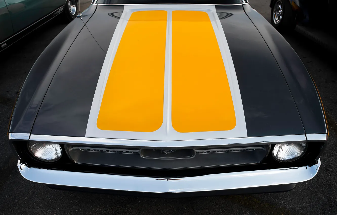 Photo wallpaper style, 1971, Ford Mustang, the front