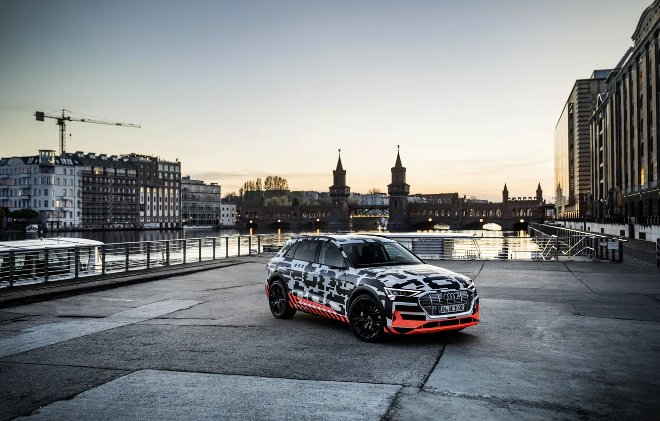 Photo wallpaper the city, Audi, promenade, 2018, E-Tron Prototype