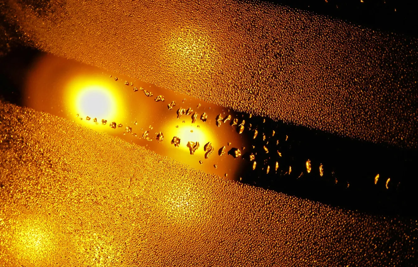 Photo wallpaper glass, drops, light, rain