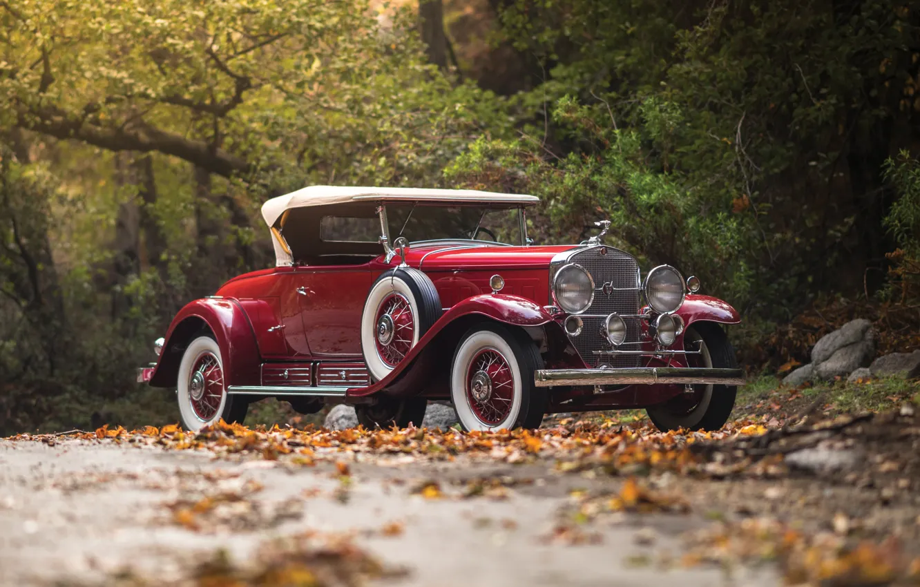 Photo wallpaper Cadillac, Roadster, Roadster, the front, 1930, Cadillac, V16, by Fleetwood
