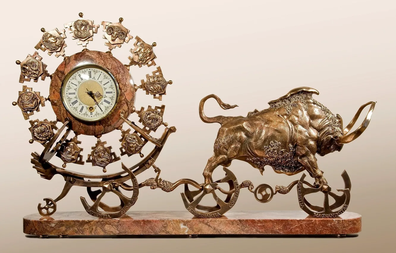 Photo wallpaper watch, figurine, bull