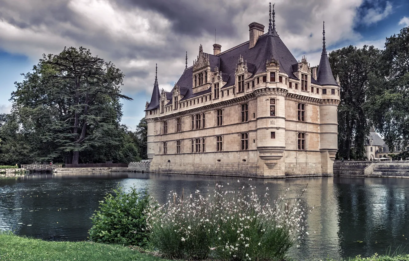 Photo wallpaper river, castle, Encore Azay