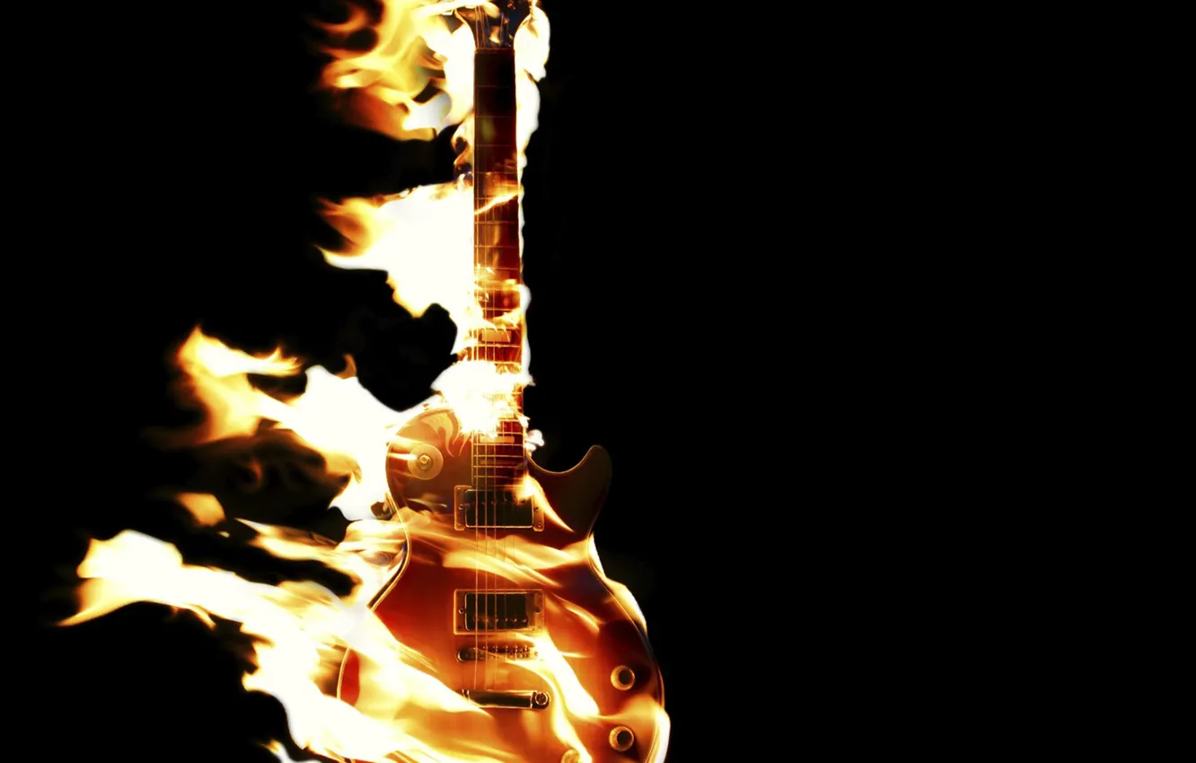 Photo wallpaper energy, fire, guitar