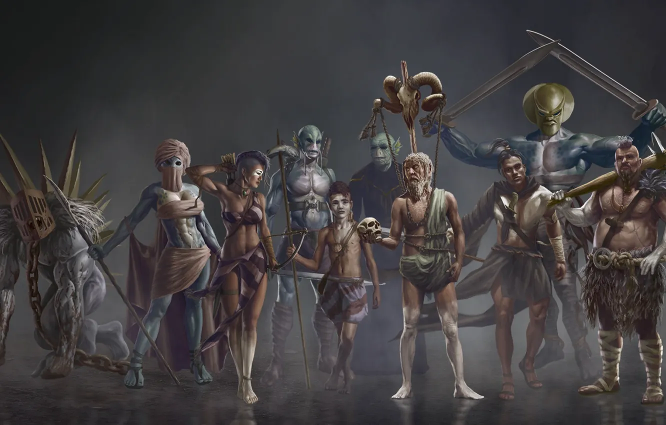 Photo wallpaper people, mask, Tribe