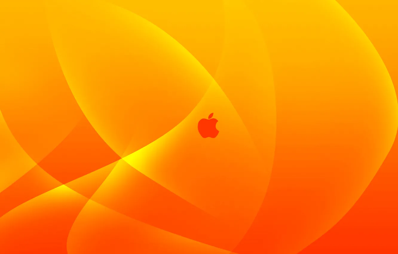 Photo wallpaper apple, mac, logo, yellow, orange