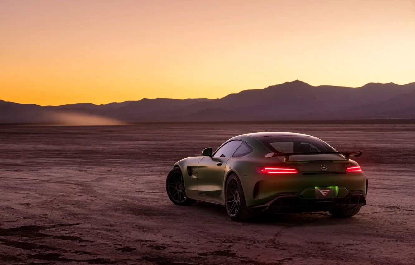Photo wallpaper green, style, the evening, Mercedes GTR