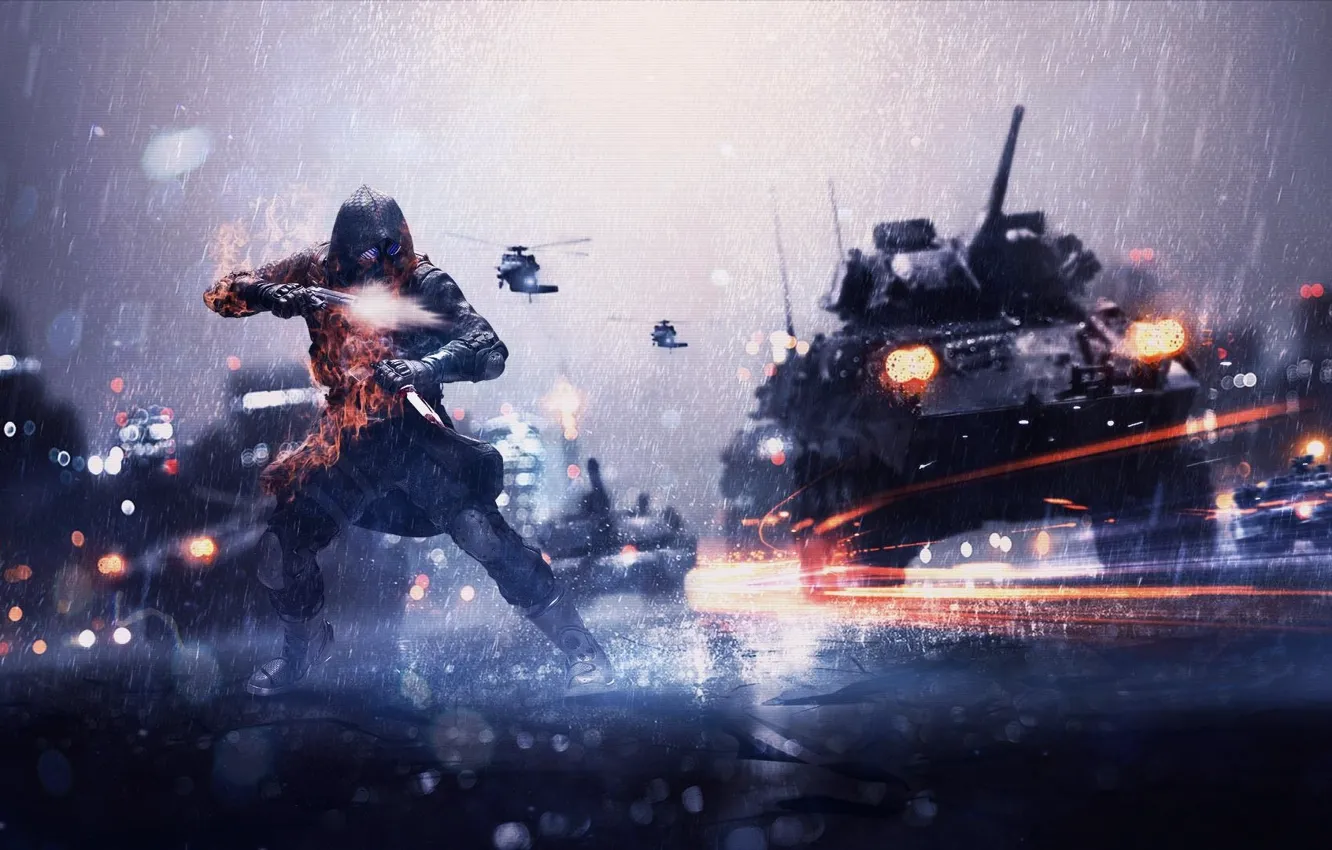 Photo wallpaper city, vector, China, fire, battlefield, flame, gun, pistol