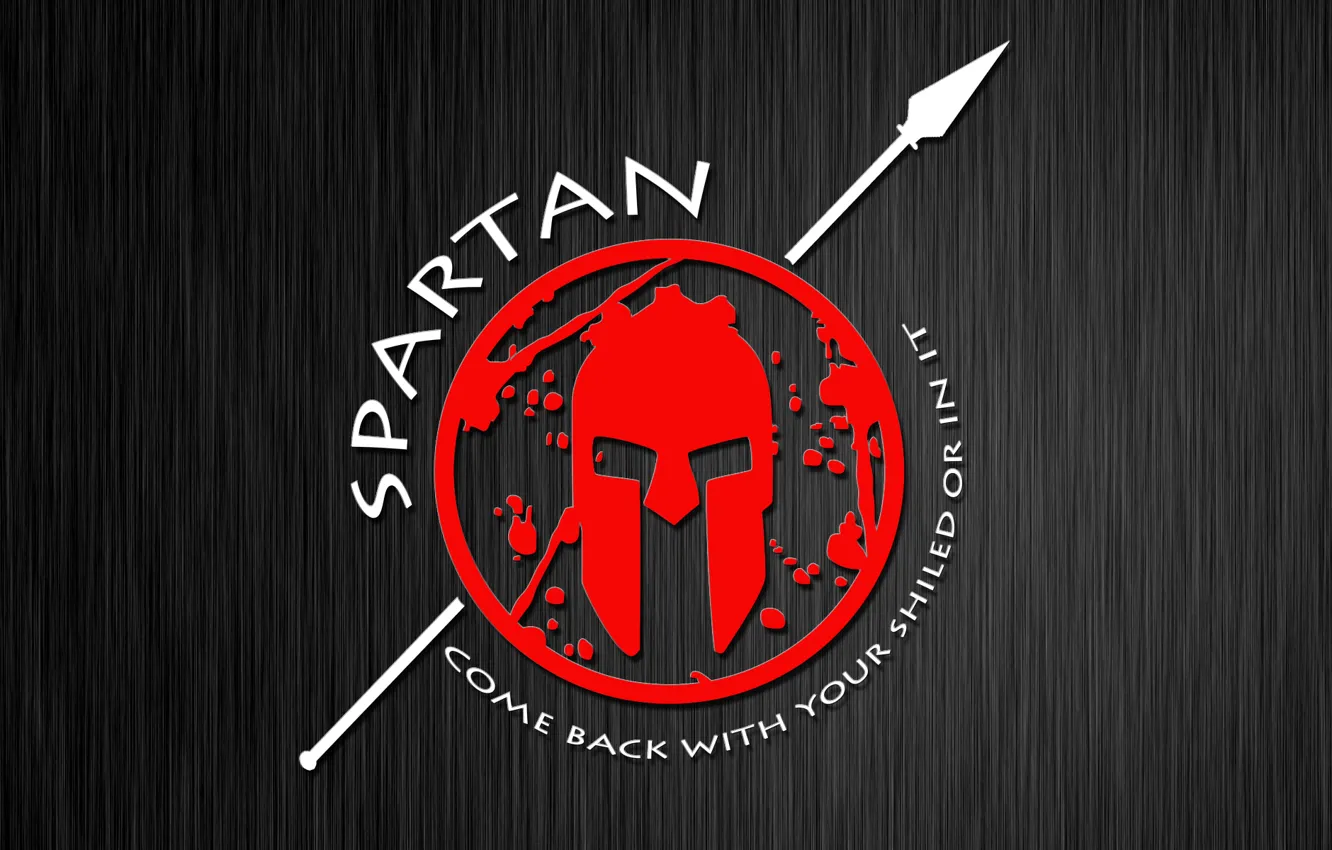 Photo wallpaper logo, Spartan, pearls, spear, shiled