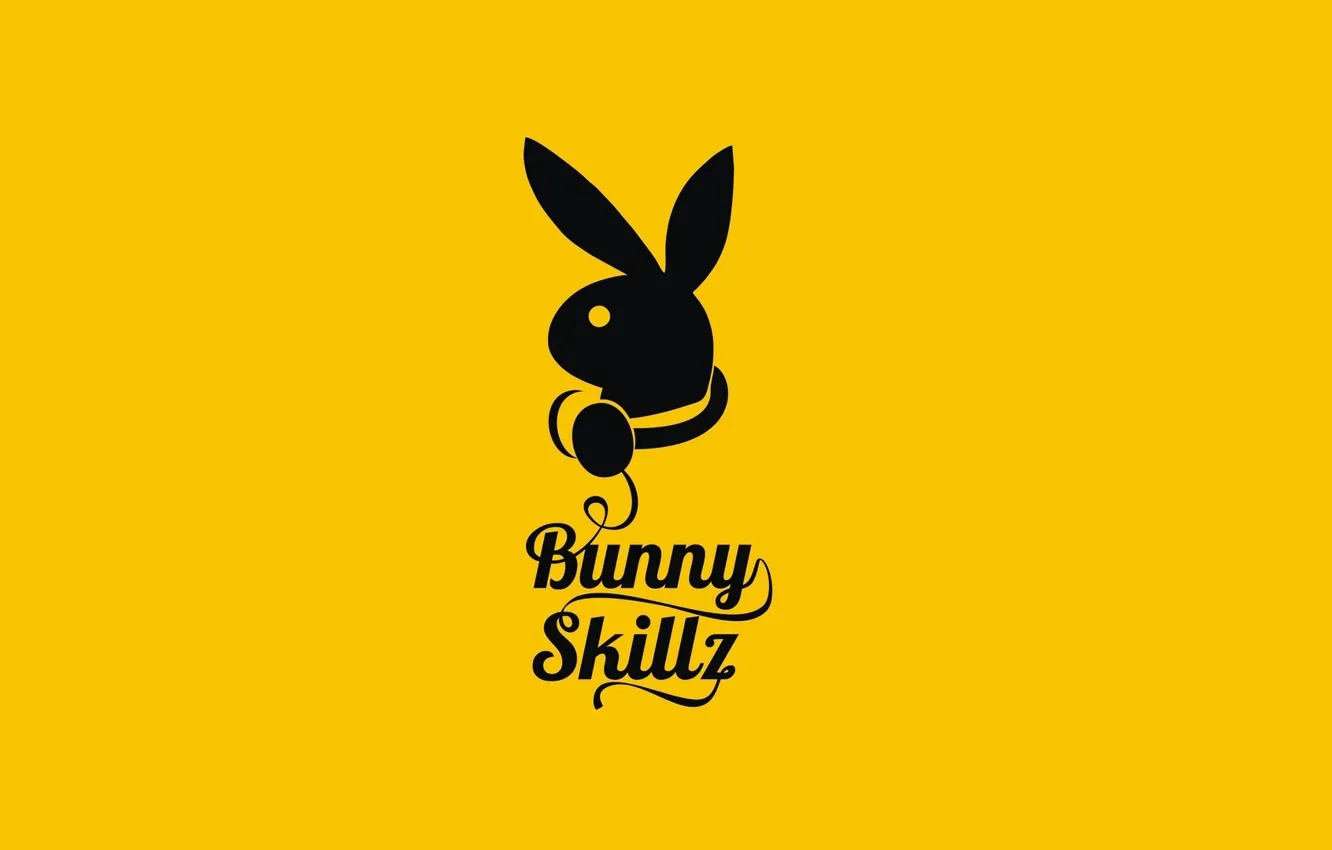 Wallpaper Minimalism, The inscription, Logo, Yellow, Bunny Skillz for