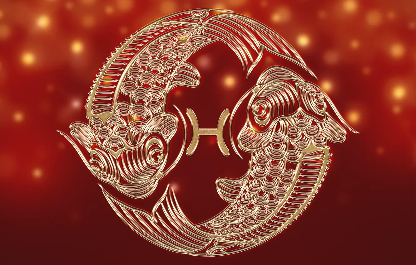 Photo wallpaper metal, lights, sign, graphics, Shine, fish, styling, silhouette